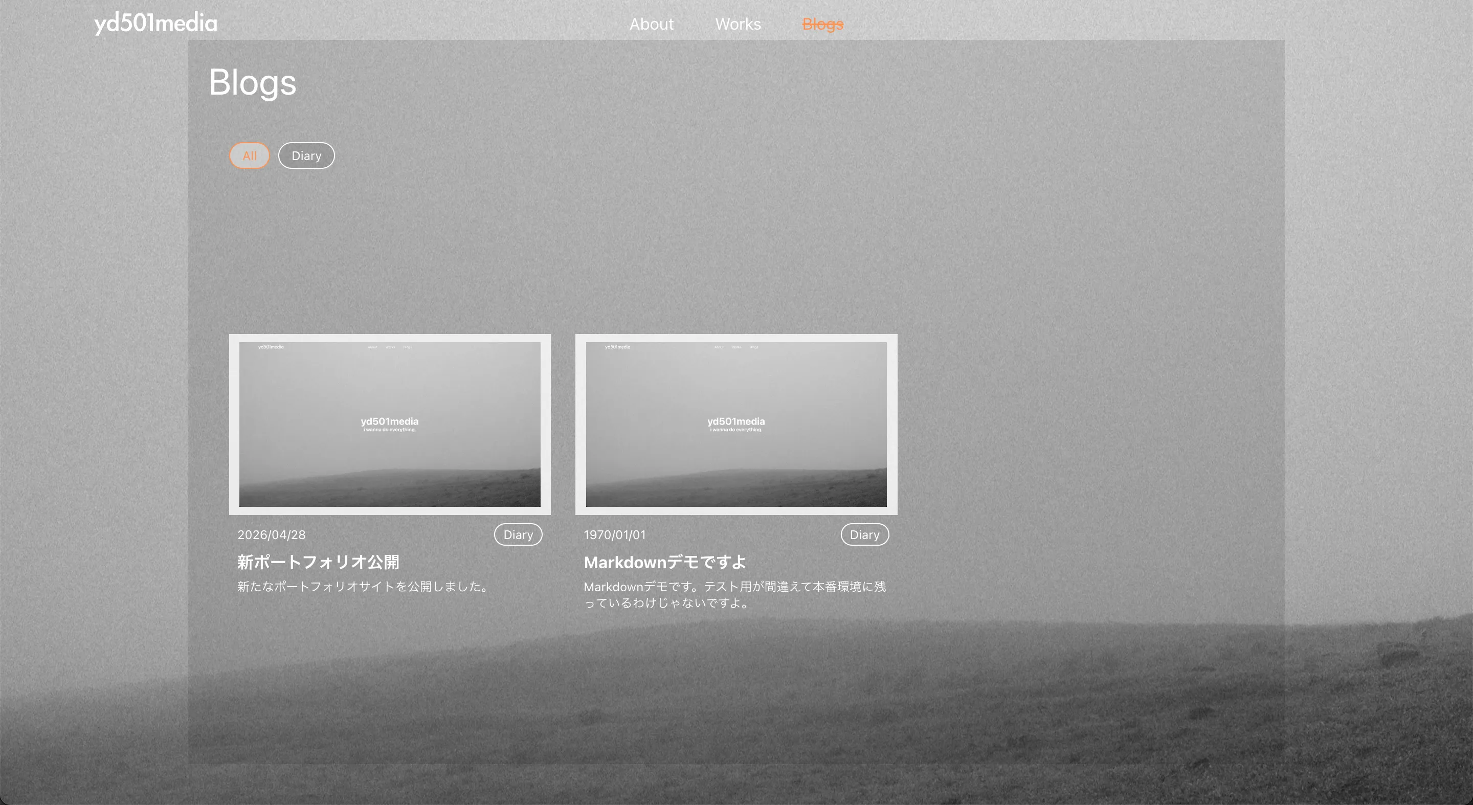 Blogページの表示